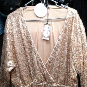 Sequin Wrap Skater Dress